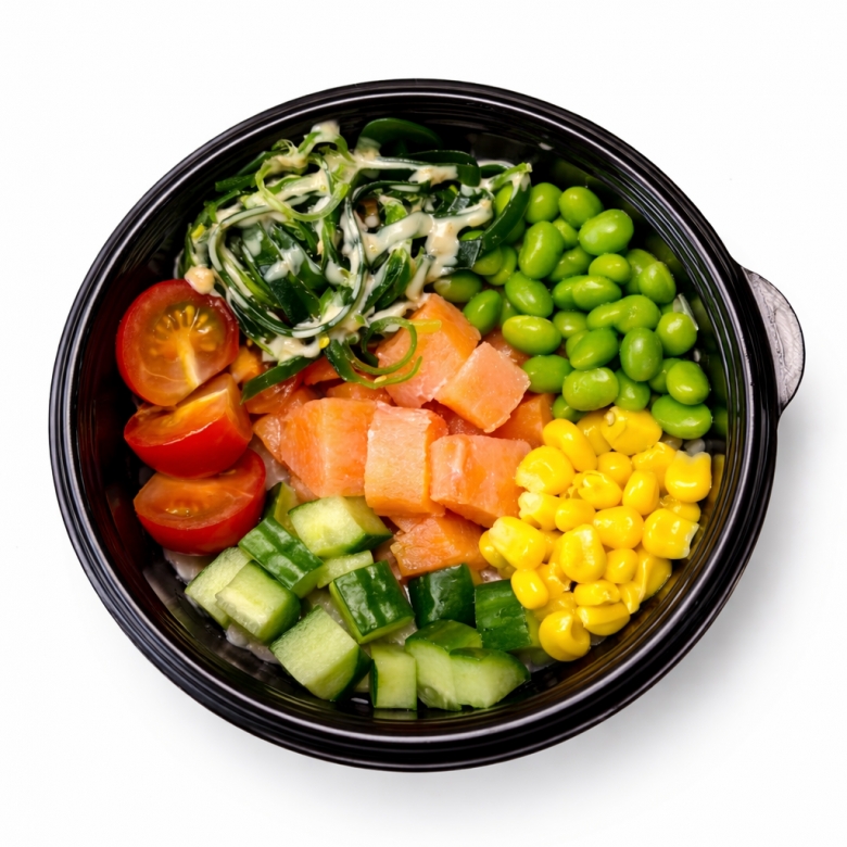 Поке с копченым лососем